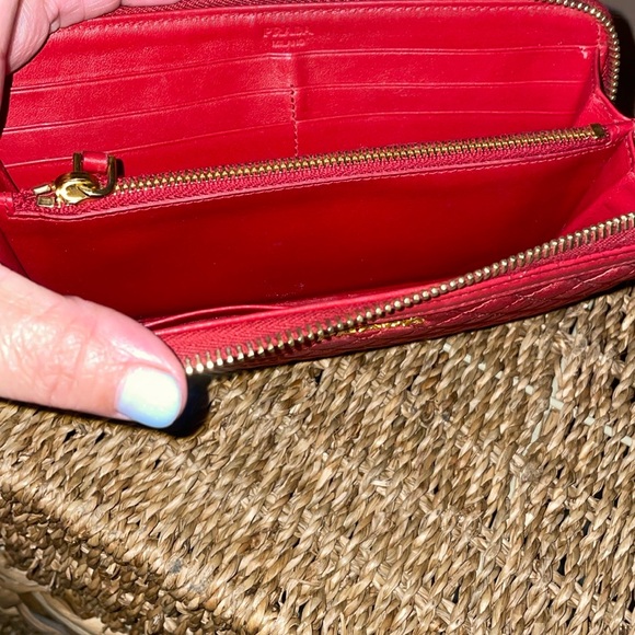 Prada Red Quilted Leather Wallet - Picture 2 of 6